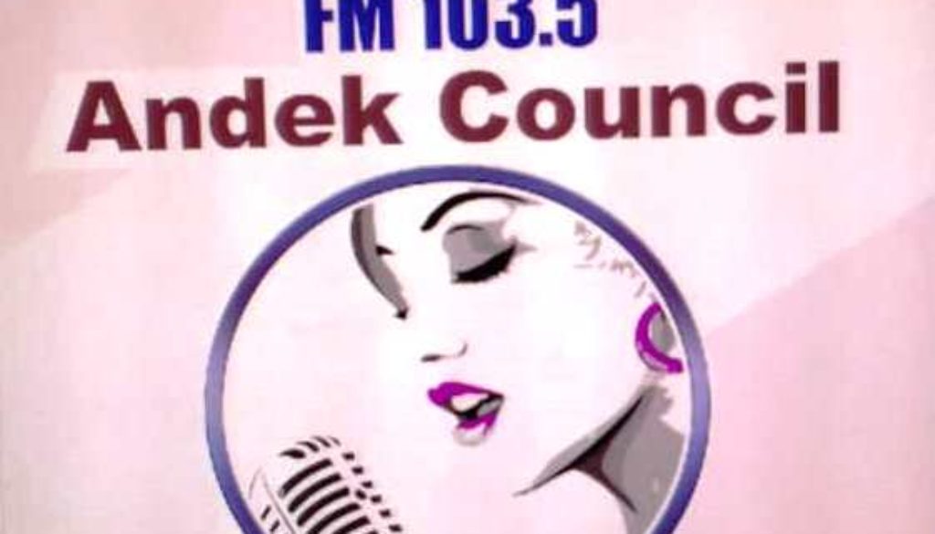 sign board of Radio Dudum, Andek Council