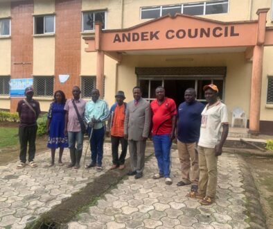The executive of Mbabum Development Association visits the Mayor of Andek to discuss the possible construction of a new road to link Mbabum to ÀNDEK Town.